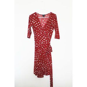 Moda International Burgundy Red Wrap Dress S